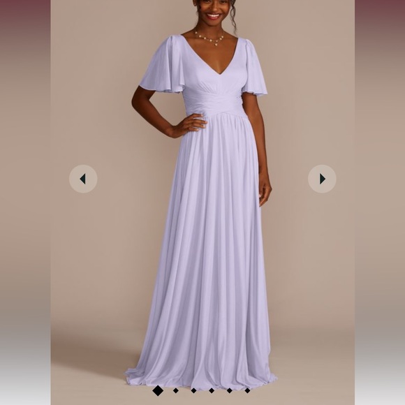 David's Bridal | Dresses | Flutter Sleeve Crisscross Mesh Bridesmaid Dress  | Poshmark